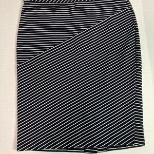 Banana Republic Black and White Asymmetrical Pencil Skirt